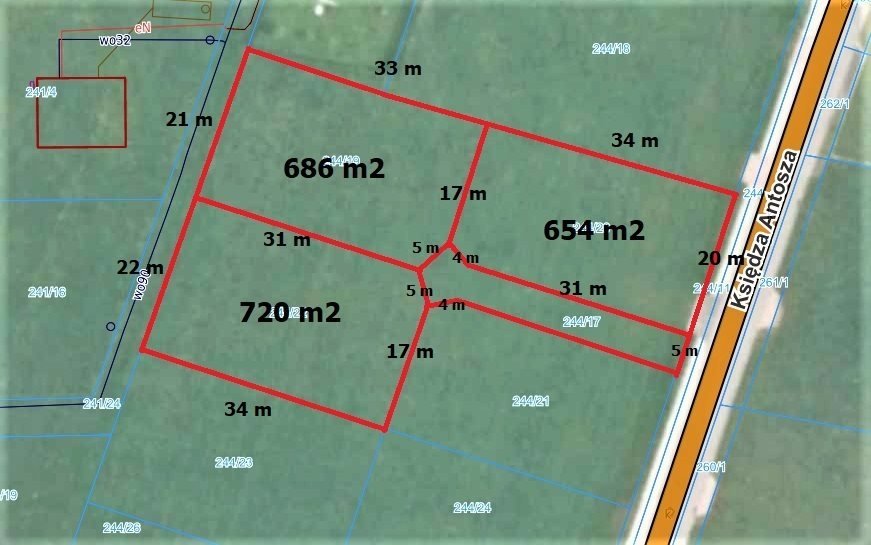 Działka budowlana na sprzedaż Woźniki, Dyrdy  654m2 Foto 4