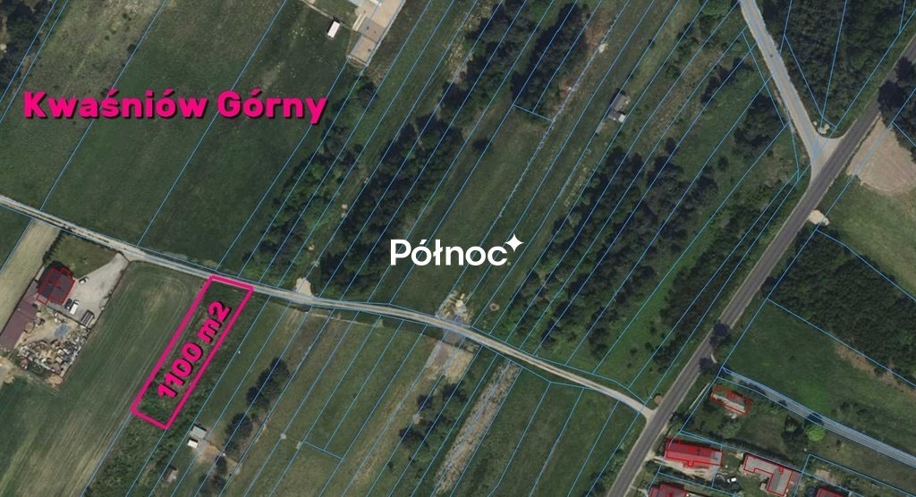 Działka 1100 m2 pod zabudowę jednorodzinną i usługi Kwaśniów Górny  1 100m2 Foto 1