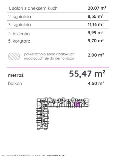 Mieszkanie trzypokojowe na sprzedaż Poznań, Żegrze, Wagrowska  56m2 Foto 3