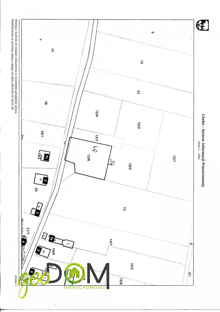 Działka budowlana 1351 m² w Podgórzu – media w drodze Chełm, Podgórze  1 351m2 Foto 1