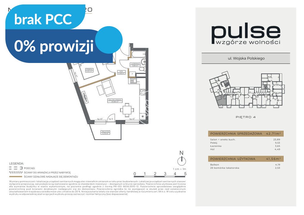 Przestronne 2-pokojowe mieszkanie z balkonem w Bydgoszczy polecam! Bydgoszcz, Wzgórze Wolności, Wojska Polskiego  42m2 Foto 1