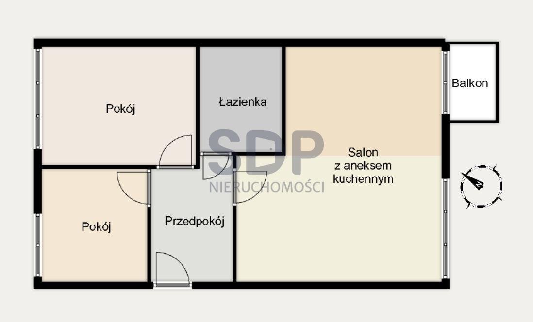 Mieszkanie trzypokojowe na sprzedaż Wrocław, Fabryczna, Grabiszyn, Grabiszyńska  45m2 Foto 4