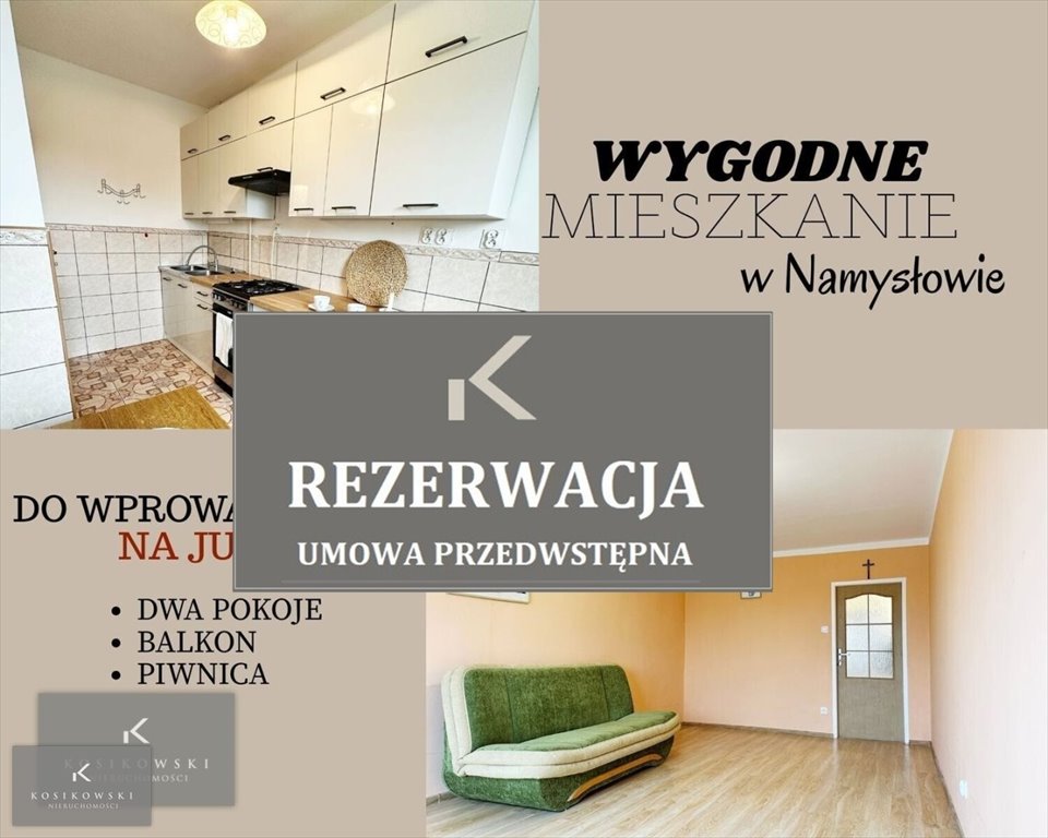 Mieszkanie dwupokojowe na sprzedaż Namysłów, Reymonta  46m2 Foto 1