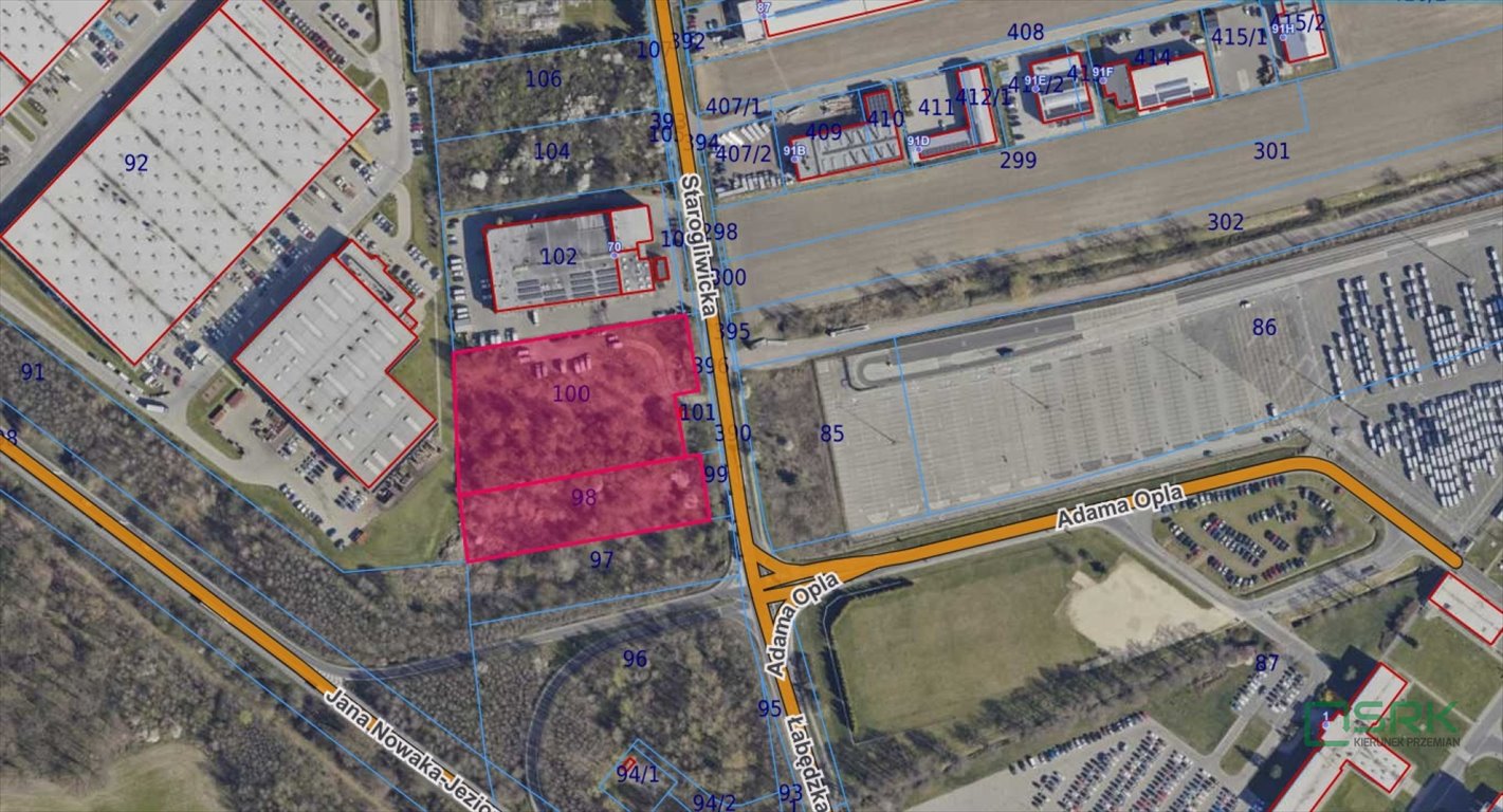 Działka usługowa 10 759 m² w Gliwicach, blisko miasta Gliwice, Starogliwicka  10 759m2 Foto 1