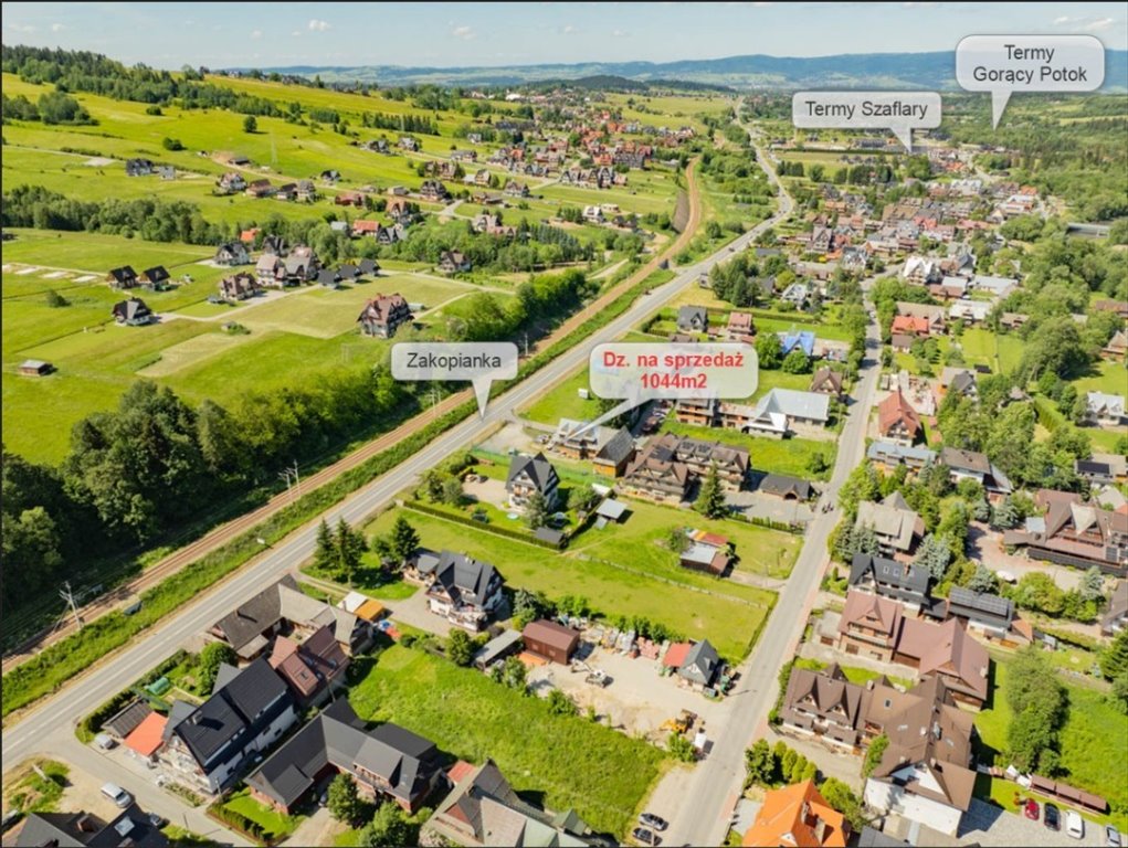 Działka inwestycyjna 1066 m² przy DK47 w Białym Dunajcu zapraszam Biały Dunajec, Jana Pawła II  1 044m2 Foto 1