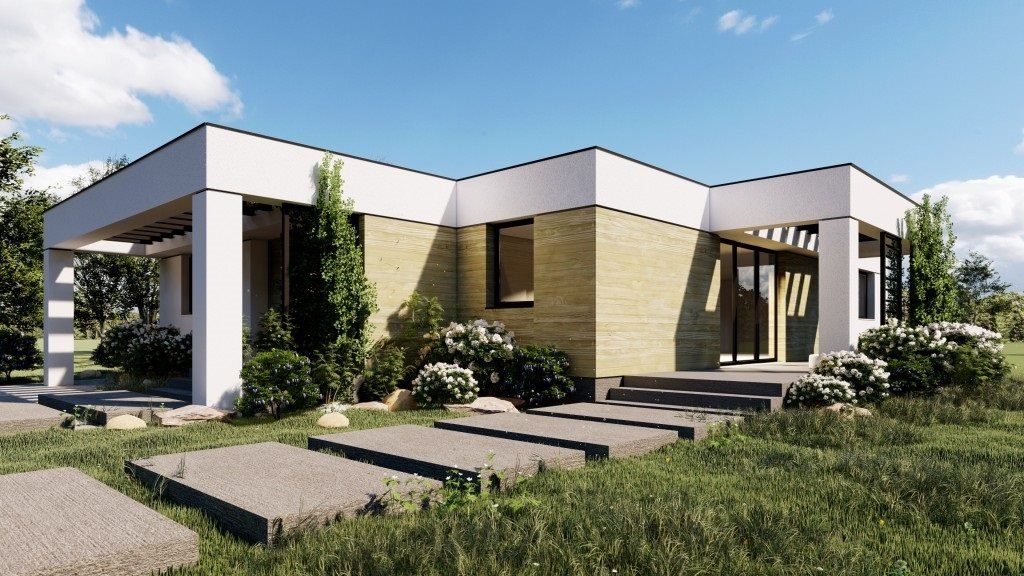 Energooszczędny dom modułowy 113 m2 z OZE i ogrodem Gliwice, Żerniki  113m2 Foto 1