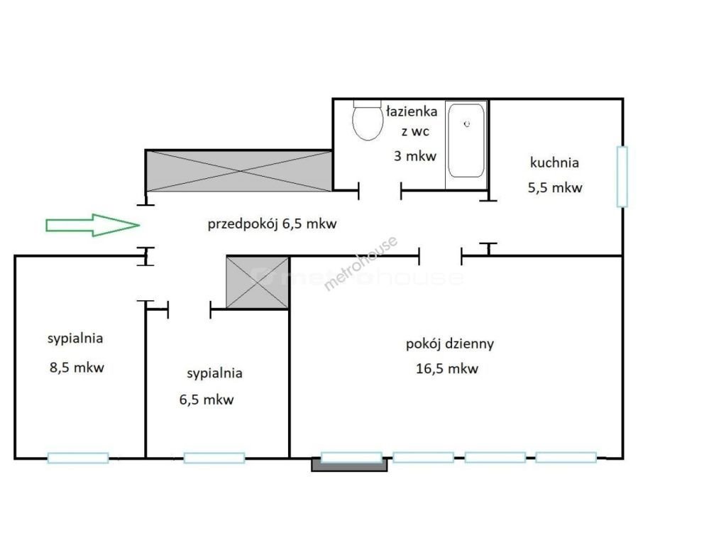 Mieszkanie trzypokojowe na sprzedaż Siedlce, Czerwonego Krzyża  47m2 Foto 2