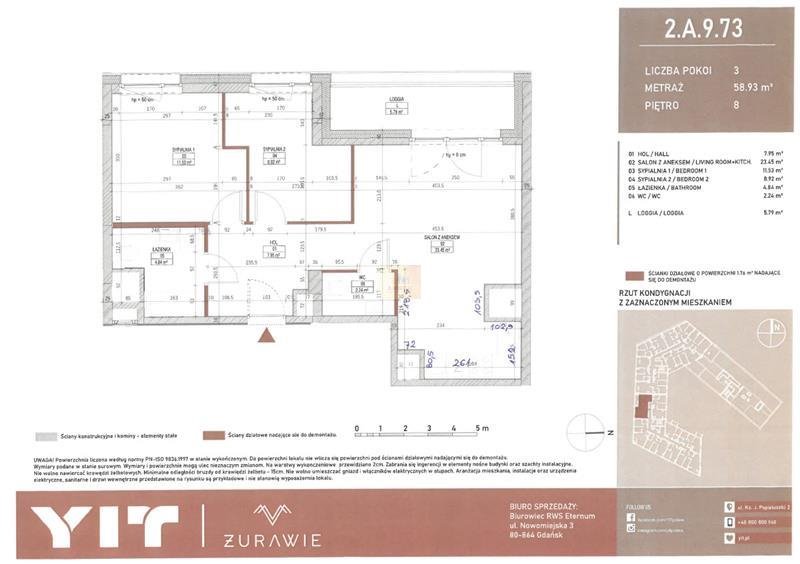 Mieszkanie trzypokojowe na wynajem Gdańsk, Śródmieście, Młode Miasto, Księdza Jerzego Popiełuszki  59m2 Foto 2