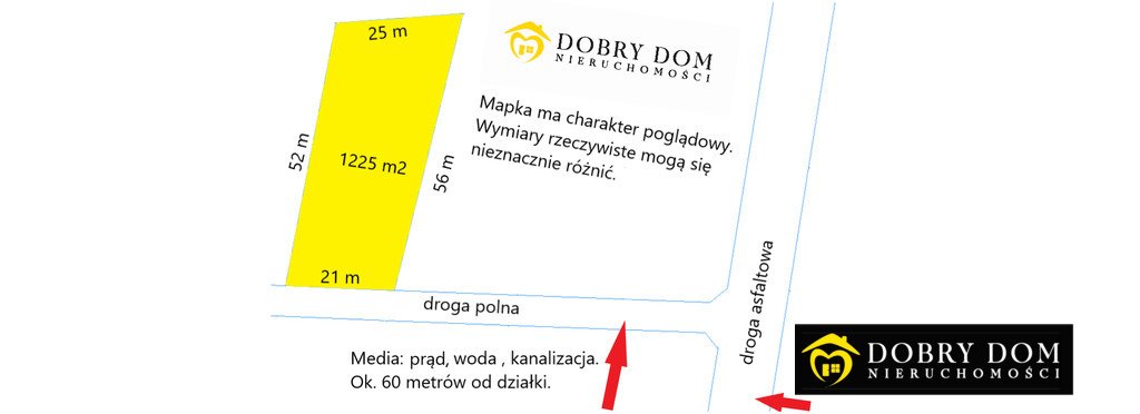 Działka 1225 m² pod dom jednorodzinny w Brańsku Brańsk  1 225m2 Foto 1