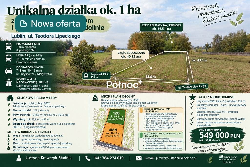 Działka 9663 m² z prywatnym parkiem w Jakubowicach Murowanych Jakubowice Murowane  9 663m2 Foto 1