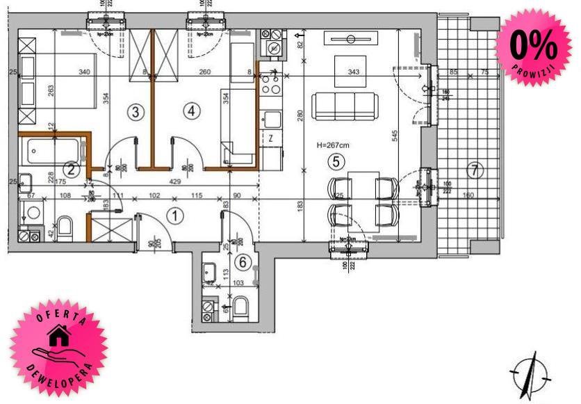Nowe 3-pokojowe mieszkanie w Rembertowie, 55,52 m2 Warszawa, Rembertów, Nowy Rembertów, Chełmżyńska  56m2 Foto 1