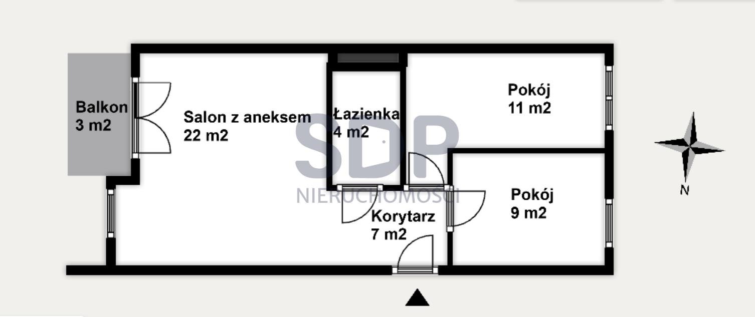 Mieszkanie trzypokojowe na sprzedaż Wrocław, Krzyki, Klecina, Przyjaźni  56m2 Foto 2