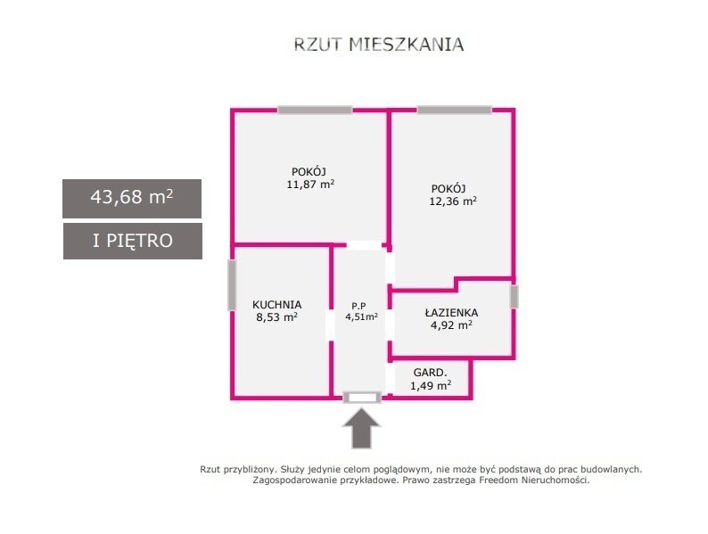 Mieszkanie dwupokojowe na sprzedaż Dąbrowa Górnicza, Królowej Jadwigi  44m2 Foto 2