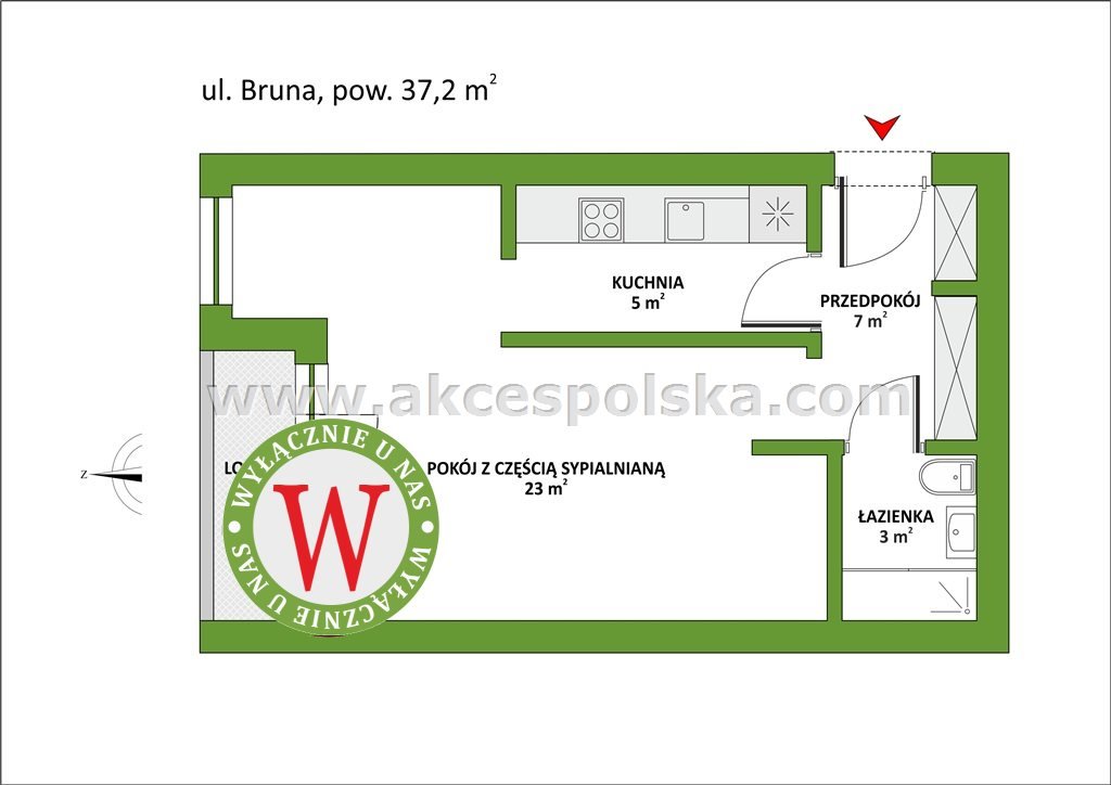 Kawalerka na sprzedaż Warszawa, Mokotów, Górny Mokotów, Bruna  37m2 Foto 1