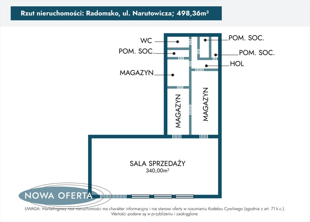 Lokal użytkowy na sprzedaż Radomsko, Narutowicza  674m2 Foto 7