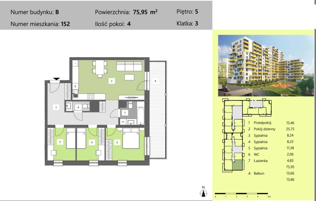 Mieszkanie czteropokojowe  na sprzedaż Rzeszów, Krakowska  76m2 Foto 7