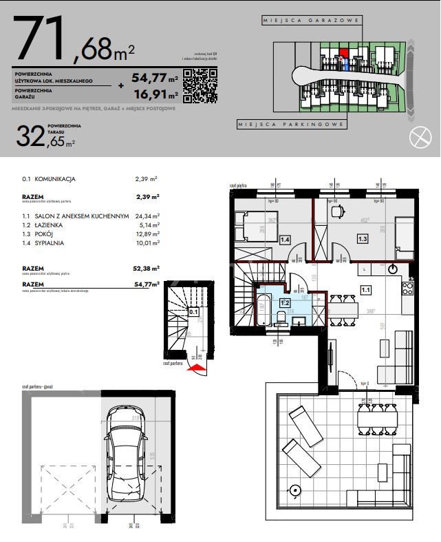 Mieszkanie trzypokojowe na sprzedaż Koninko  72m2 Foto 5