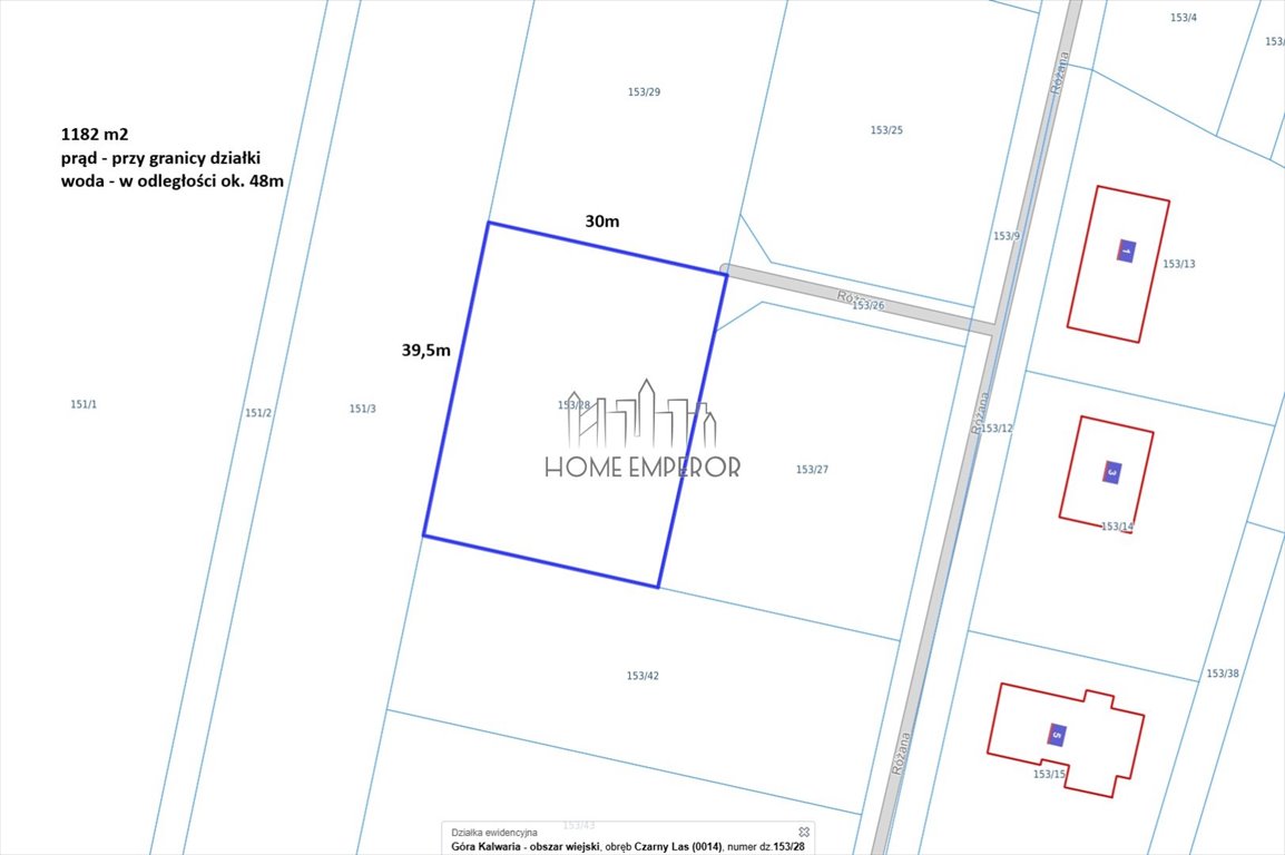 Działka 1182 m² pod zabudowę (Czarny Las, ul. Różana) Czarny Las, Różana  1 182m2 Foto 1