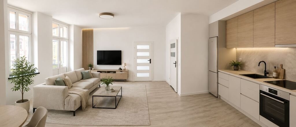 Nowoczesne 3-pokojowe mieszkanie (47,02 m²) z balkonem i piwnicą Szczecin, Śródmieście-Centrum, Mazurska  47m2 Foto 1