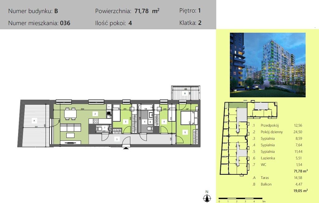 Mieszkanie czteropokojowe  na sprzedaż Rzeszów, Technologiczna  72m2 Foto 1