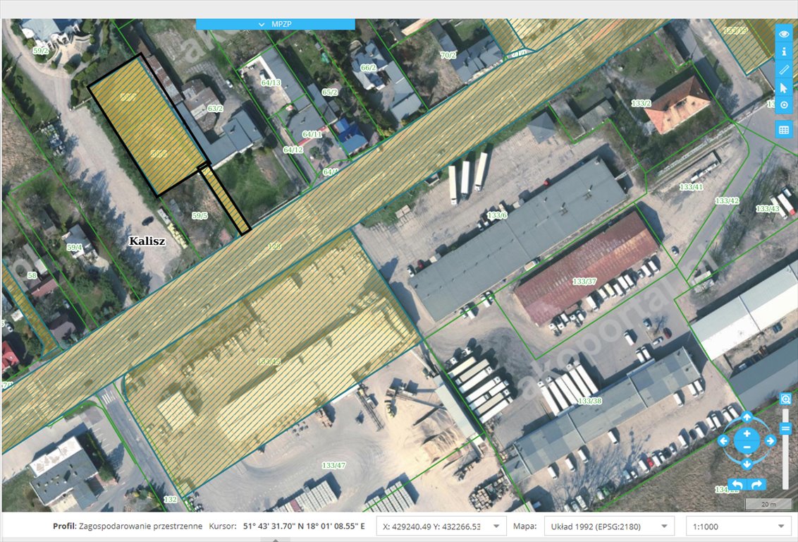 Działka inwestycyjna 1523 m² z mediami i warunkami zabudowy Kalisz, Wrocławska  1 523m2 Foto 1