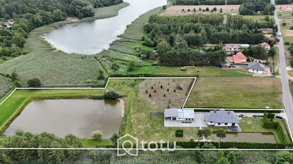 Dom z tarasem na wodzie, stawy, las, jezioro Gostynin  217m2 Foto 1