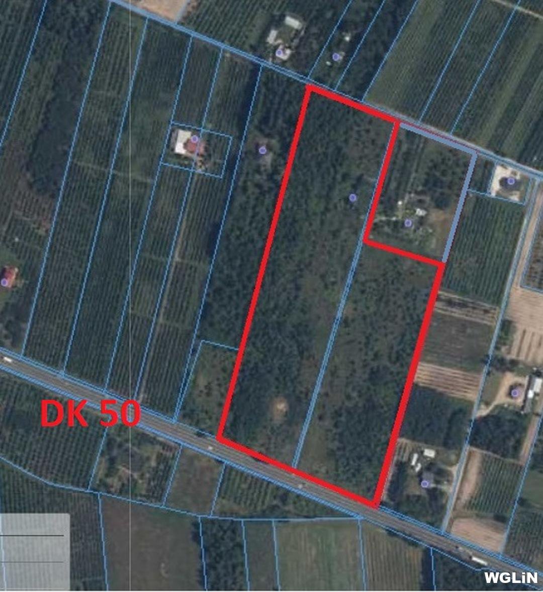 Działka inwestycyjna 55,7 ha przy DK50 z zjazdem Jurki, Jurki, droga krajowa nr 50  55 700m2 Foto 1