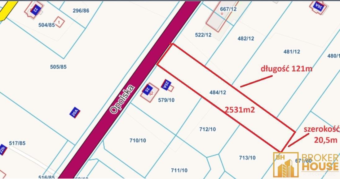 Działka budowlana 2531 m² z mediami (asfalt) w Łubnianach Jełowa  2 531m2 Foto 1