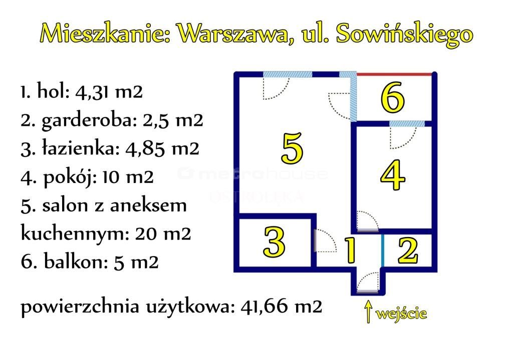 Mieszkanie dwupokojowe na wynajem Warszawa, Wola, Sowińskiego  42m2 Foto 10