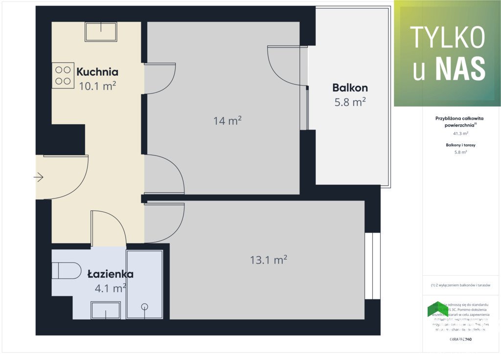 Mieszkanie dwupokojowe na sprzedaż Białystok, Centrum, Wisławy Szymborskiej  41m2 Foto 1