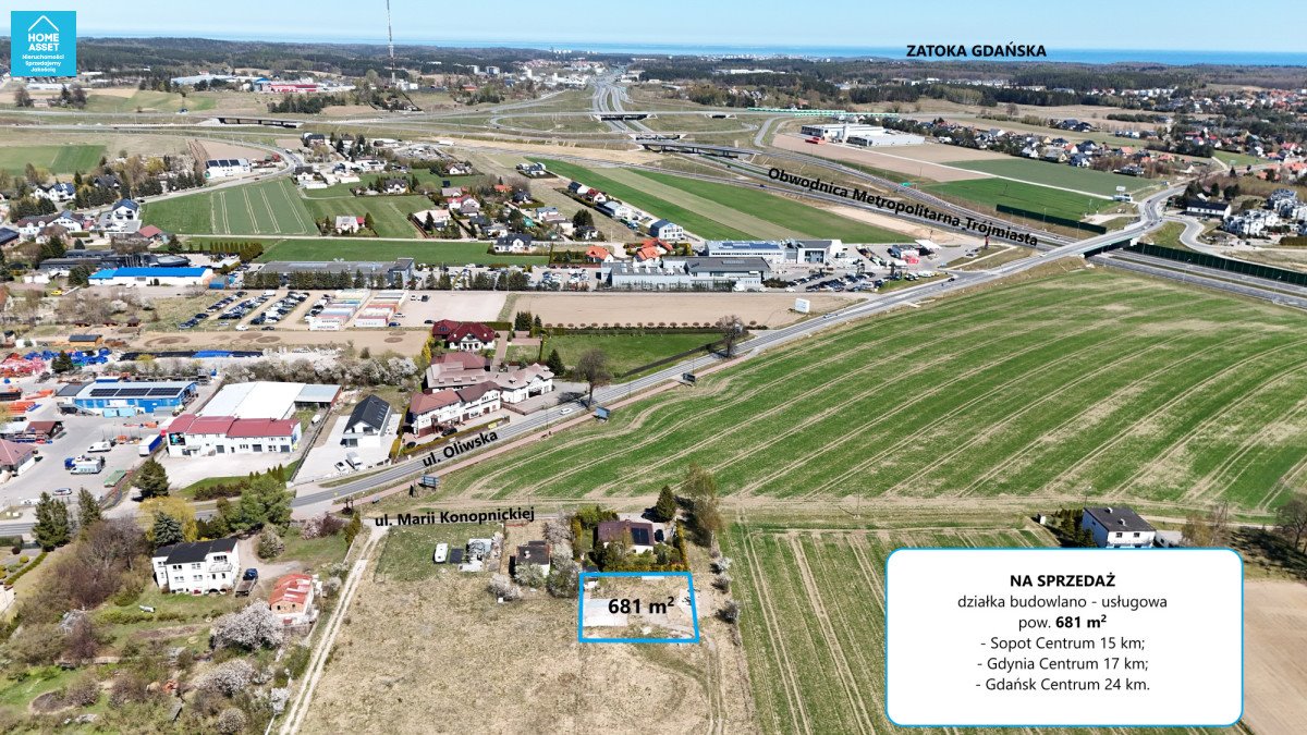 Do sprzedania działka 681 m² w Chwaszczynie z MPZP Chwaszczyno, Marii Konopnickiej  681m2 Foto 1