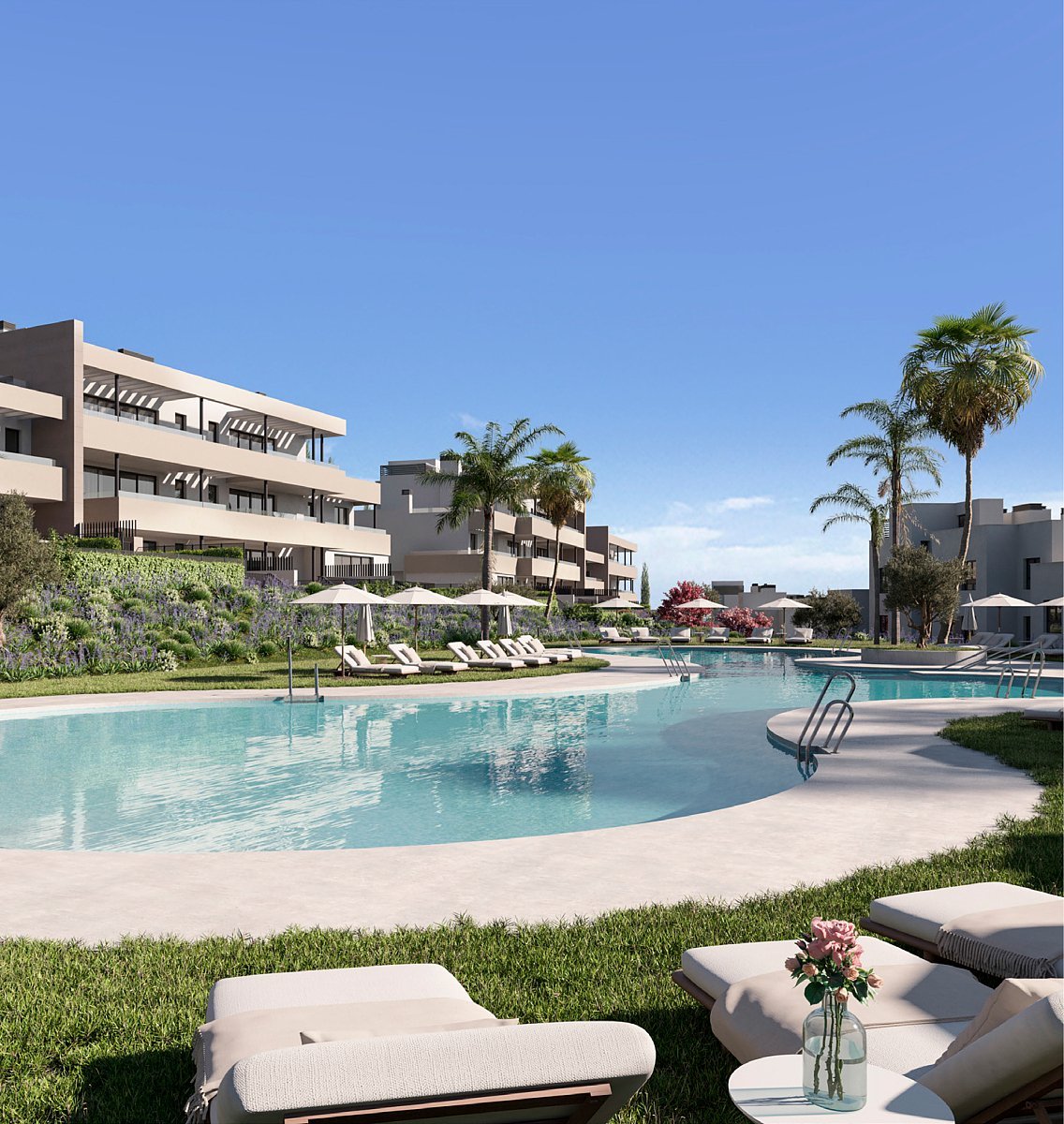 Nowoczesny 3 pok. apartament z widokiem na pole golfowe Hiszpania, Casares del Sol, Casares del Sol, Casares, Málaga  123m2 Foto 1