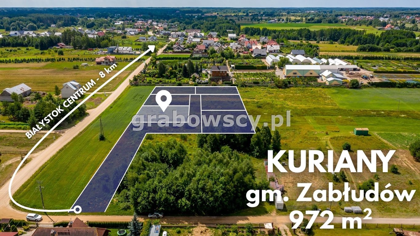 Zapraszam do zakupu działki 972 m² pod dom w Kurianach Kuriany  972m2 Foto 1