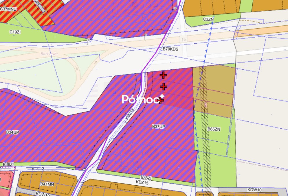Działki pod inwestycję przy drodze krajowej 16, 1,7 ha Barczewo, Wiśniowa  17 131m2 Foto 1