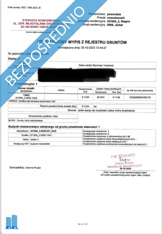 Działka 1134 m2 z zabytkowym domem, media, las, morze Jantar, Brzozowa  1 134m2 Foto 1