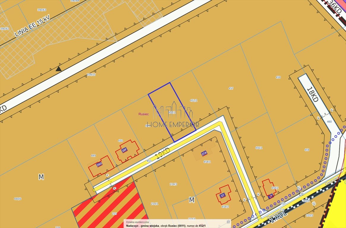Działka 1199 m² w Ruscu - media przy granicy, plan M Rusiec, Owocowa  1 199m2 Foto 1