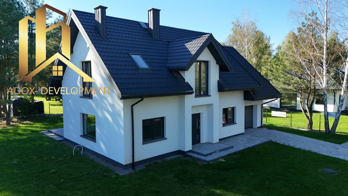 Nowoczesny dom z poddaszem, 6 pokoi, ogród, pompa ciepła Łoś  253m2 Foto 1