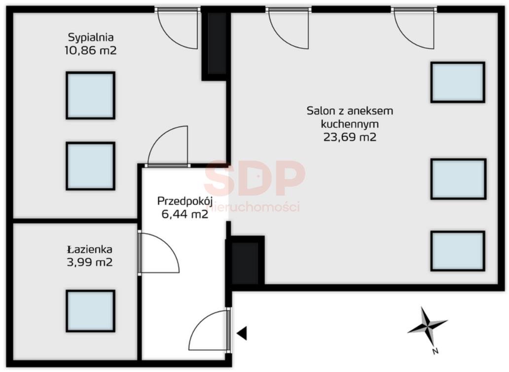 Mieszkanie dwupokojowe na sprzedaż Wrocław, Psie Pole, Poświętne, Kamieńskiego Henryka Michała  46m2 Foto 3