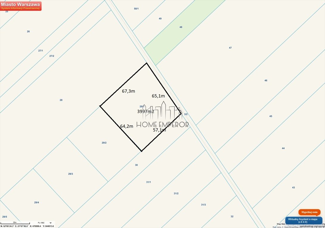 Działka pod 4 domy w Wilanowie - decyzja o zabudowie Warszawa, Wilanów, Powsin, Strumień  3 997m2 Foto 1
