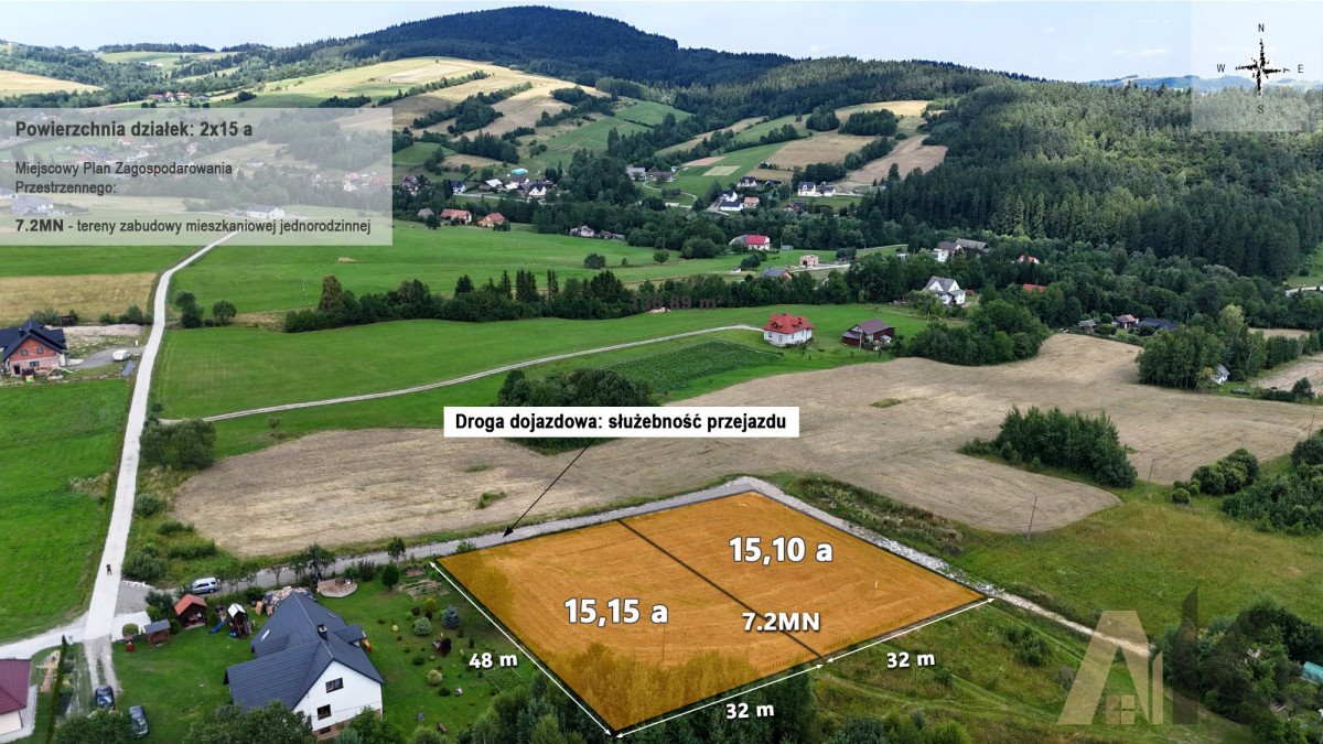 Działka budowlana na sprzedaż Binczarowa  1 510m2 Foto 2