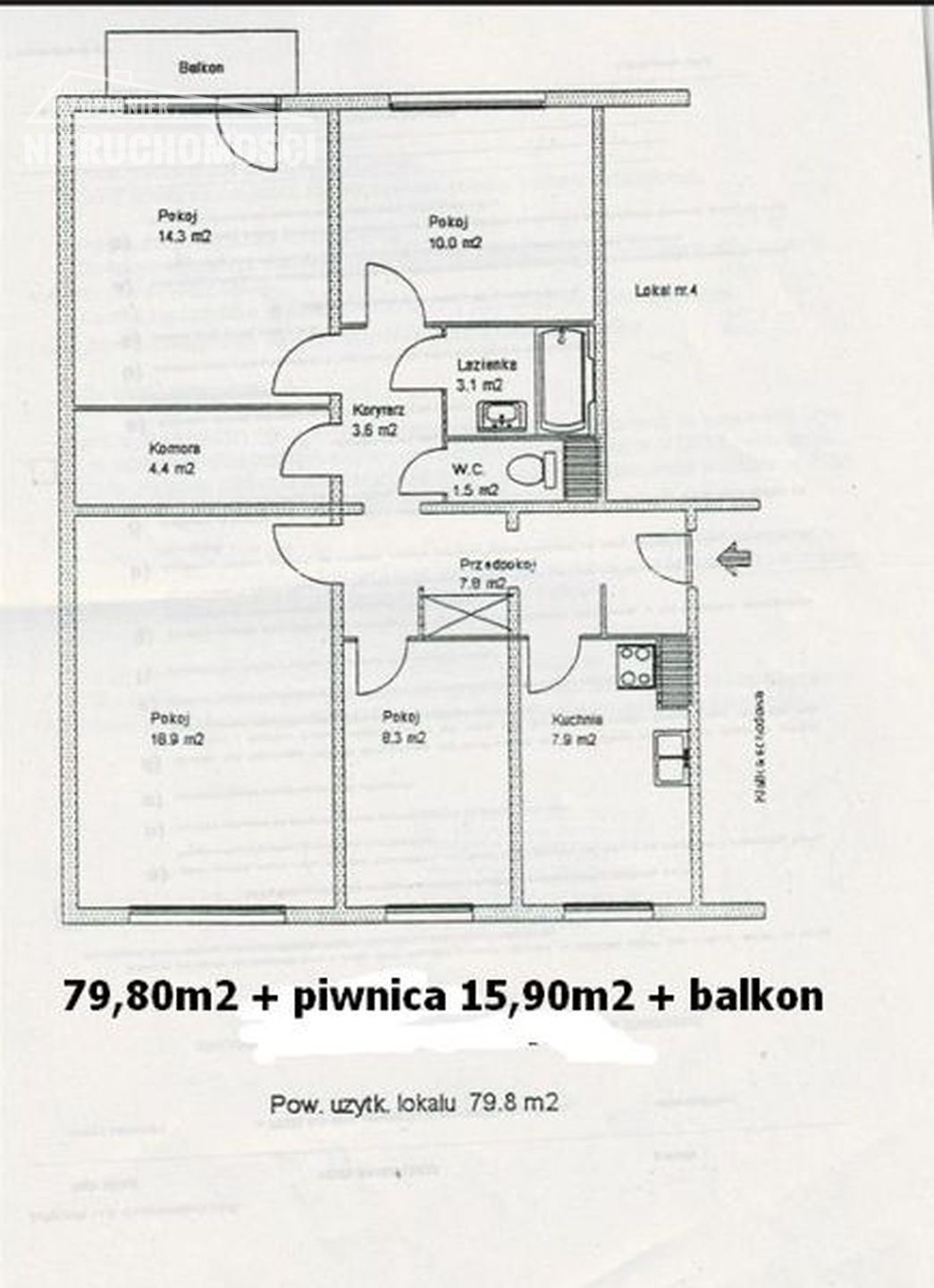 Mieszkanie czteropokojowe  na sprzedaż Tyrowo, Tyrowo  80m2 Foto 2