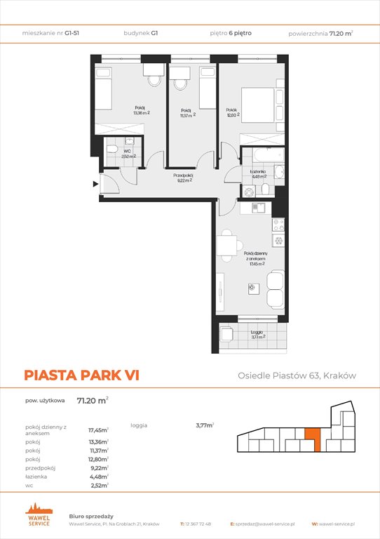 Nowe mieszkanie czteropokojowe  PIASTA PARK VI Kraków, Mistrzejowice, Osiedle Piastów 63  71m2 Foto 1