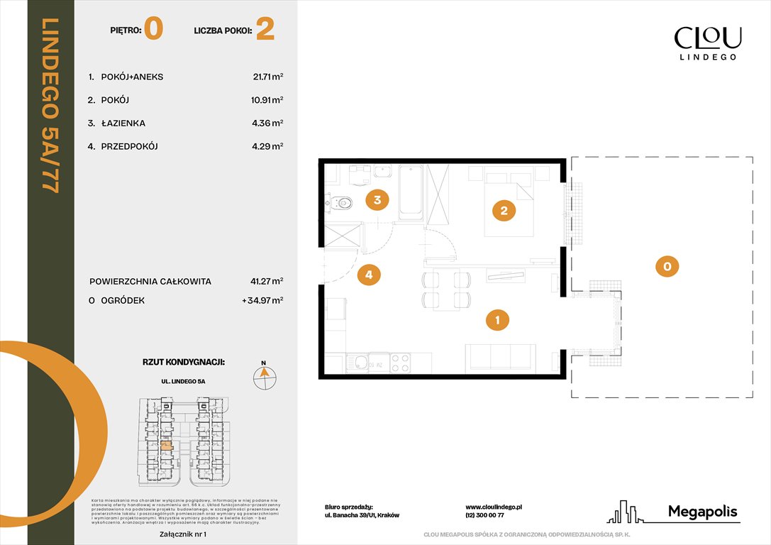 Nowe mieszkanie dwupokojowe Clou Lindego Kraków, Lindego 5a  41m2 Foto 1