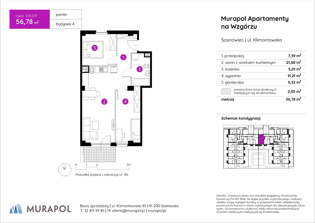 Nowe mieszkanie dwupokojowe Murapol Apartamenty na Wzgórzu Sosnowiec, ul. Klimontowska  57m2 Foto 1