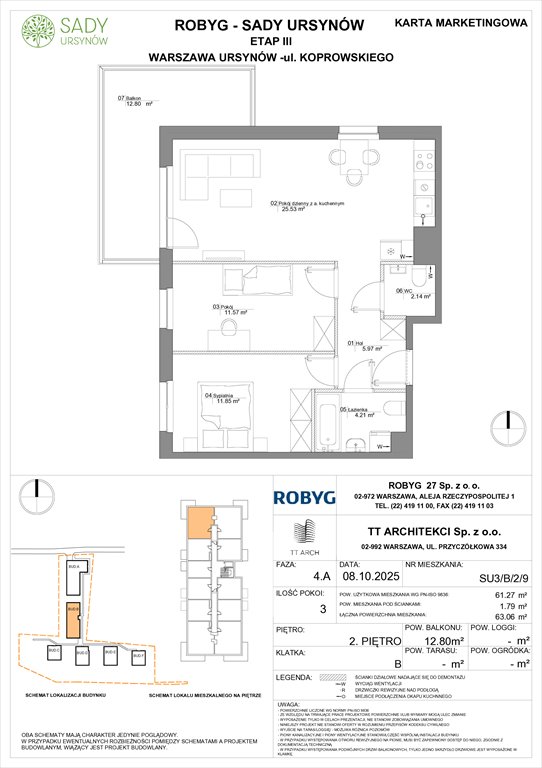 Nowe mieszkanie trzypokojowe Sady Ursynów Warszawa, Koprowskiego  61m2 Foto 1