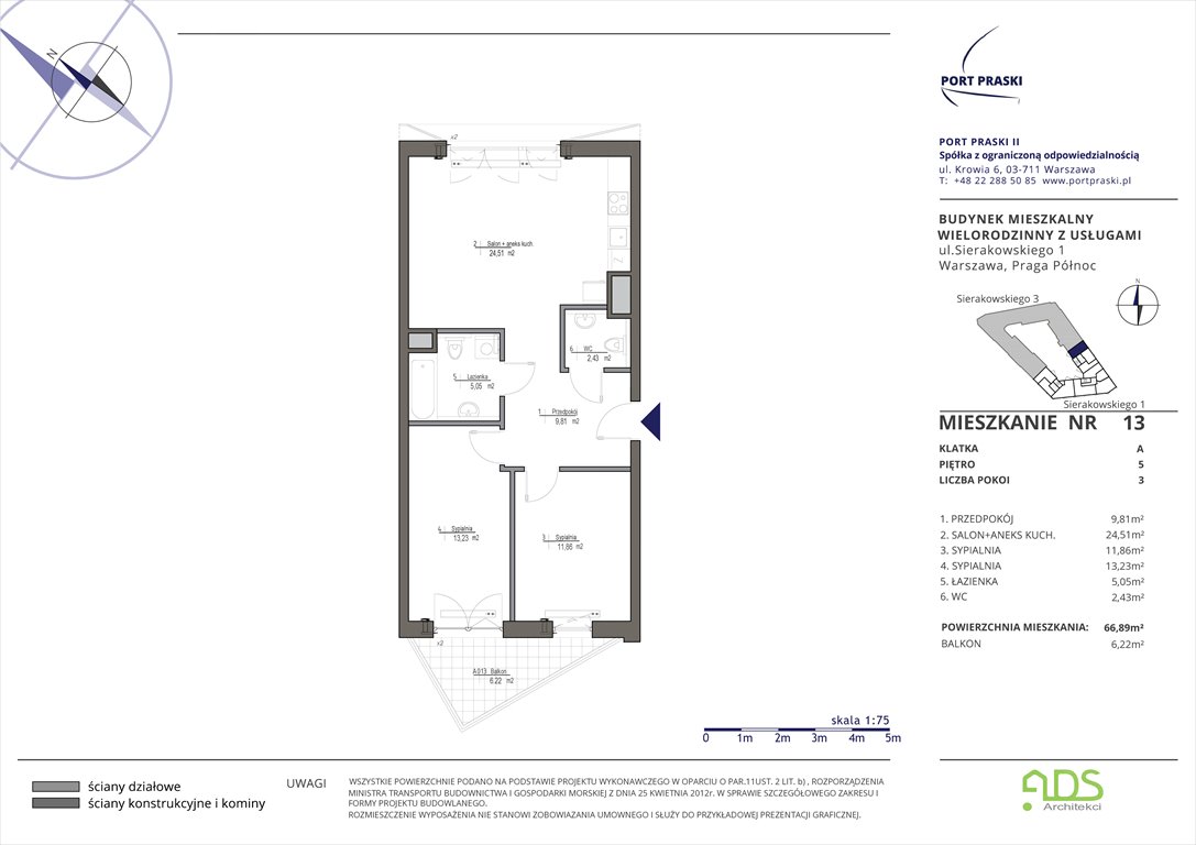 Nowe mieszkanie trzypokojowe Sierakowskiego 1 i 3 Warszawa, Praga Północ, Sierakowskiego 1-3  67m2 Foto 1