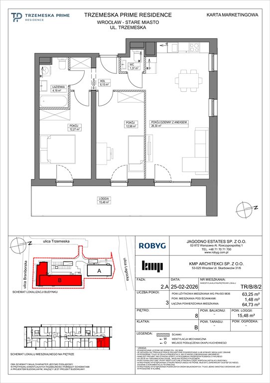 Nowe mieszkanie trzypokojowe Trzemeska Prime Residence Wrocław, Stare Miasto, Trzemeska  63m2 Foto 1