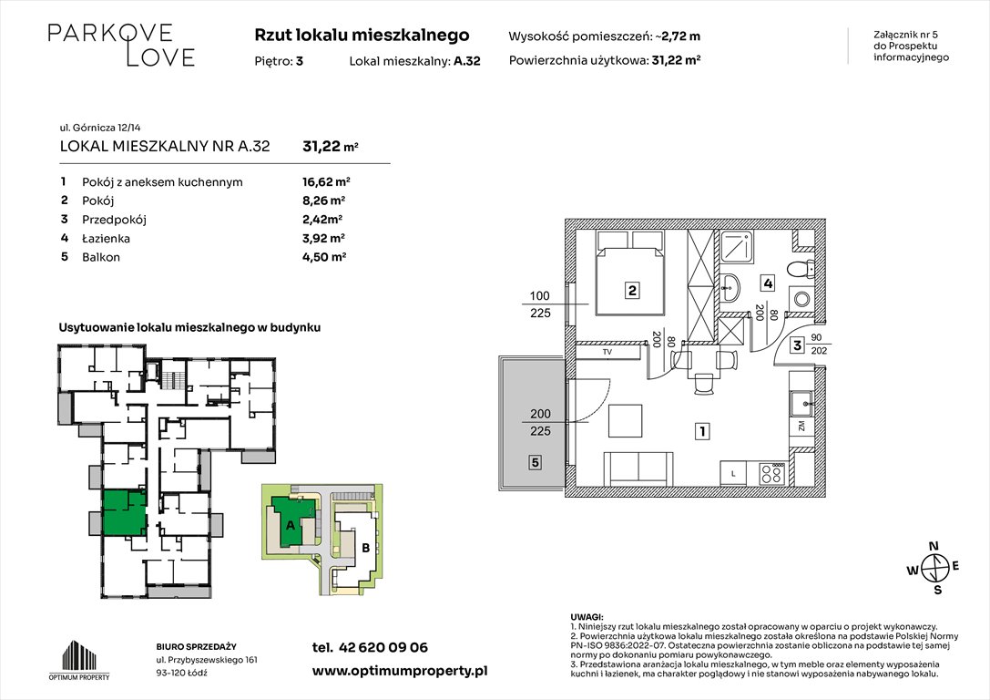 Nowe mieszkanie dwupokojowe PARKOVE LOVE Łódź, Bałuty-Doły, ul. Górnicza 12/14  31m2 Foto 1