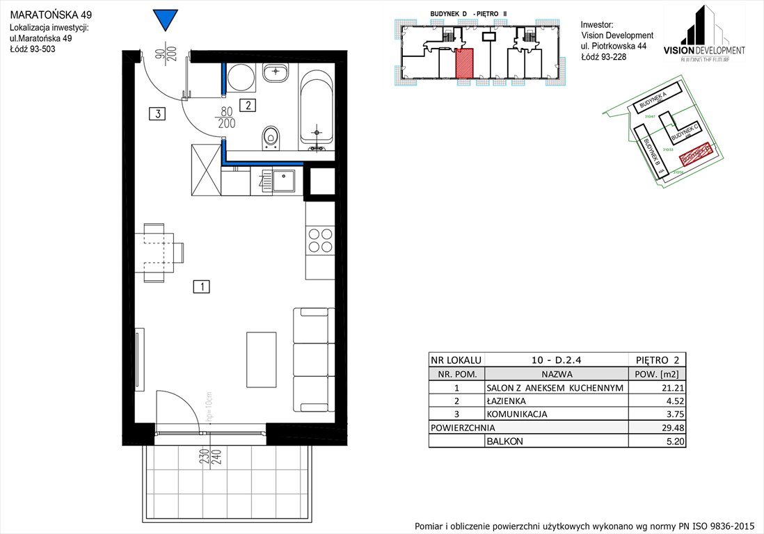 Nowa kawalerka Maratońska 49 Nowa Retkinia  Łódź, Retkinia, Maratońska 49C  29m2 Foto 1