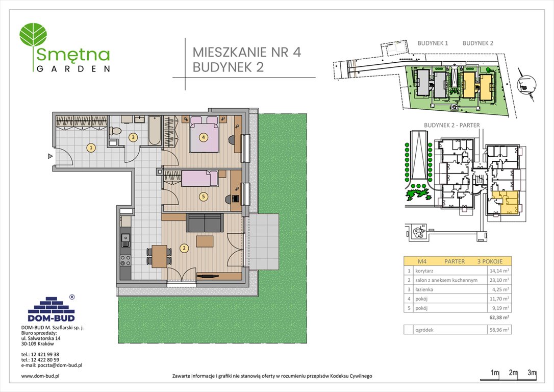 Nowe mieszkanie trzypokojowe Smętna Garden Kraków, Bronowice Wielkie, Smętna 1  62m2 Foto 1